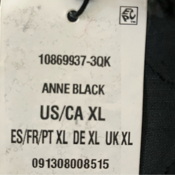 NWT Anne Klein Women's V-neck Sleeveless Attached-sash Midi Dress In Black (XL) - Picture 5 of 10